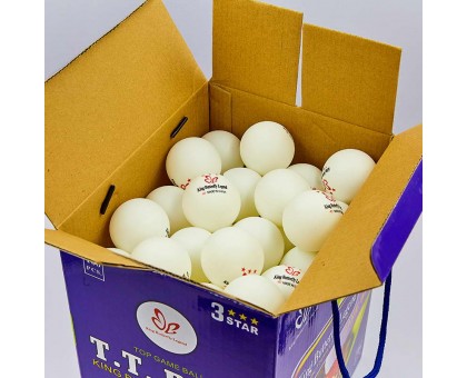 Набір м'ячів для настільного тенісу 100 штук в кольоровий картонній коробці BUT MT-8396 3star (d-40мм, білий, жовтий) Replica