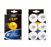 Кульки для настільного тенісу Stiga Cup 3 *, 6 шт, білий, C-6